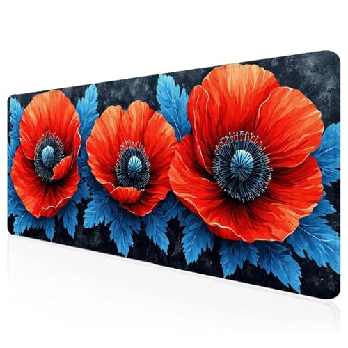 Gaming Mauspad XXL 800x300x3mm Orange Mousepad Groß Vernähte Kanten Schreibtischunterlage Blume Wasserdicht Anti-Rutsch Gummibasis Keyboard Pad for Home Desk Office Deko,Geschenke G-19 Gaming Mauspad XXL 800x300x3mm Orange Mousepad Groß Vernähte Kanten Schreibtischunterlage Blume Wasserdicht Anti-Rutsch Gummibasis Keyboard Pad for Home Desk Office Deko,Geschenke G-19 von Mefooge