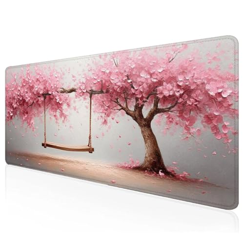Gaming Mauspad XXL 800x300x3mm Rosa Mousepad Groß Vernähte Kanten Schreibtischunterlage Baum Wasserdicht Anti-Rutsch Gummibasis Keyboard Pad for Home Desk Office Deko,Geschenke Z-74 Gaming Mauspad XXL 800x300x3mm Rosa Mousepad Groß Vernähte Kanten Schreibtischunterlage Baum Wasserdicht Anti-Rutsch Gummibasis Keyboard Pad for Home Desk Office Deko,Geschenke Z-74 von Mefooge