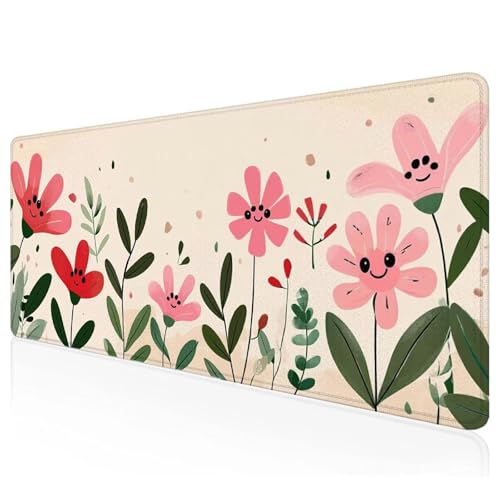 Gaming Mauspad XXL 800x300x3mm Rosa Mousepad Groß Vernähte Kanten Schreibtischunterlage Blume Wasserdicht Anti-Rutsch Gummibasis Keyboard Pad for Home Desk Office Deko,Geschenke L-25 Gaming Mauspad XXL 800x300x3mm Rosa Mousepad Groß Vernähte Kanten Schreibtischunterlage Blume Wasserdicht Anti-Rutsch Gummibasis Keyboard Pad for Home Desk Office Deko,Geschenke L-25 von Mefooge