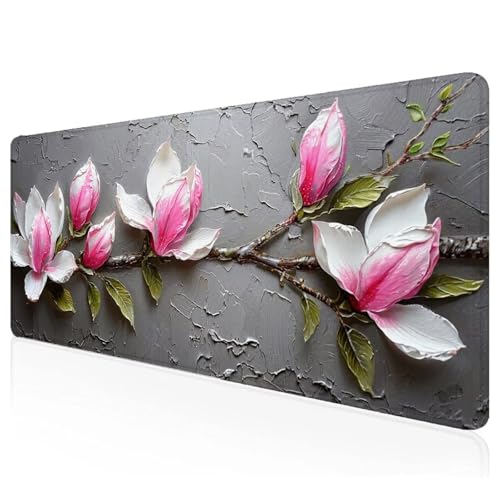 Gaming Mauspad XXL 800x300x3mm Rosa Mousepad Groß Vernähte Kanten Schreibtischunterlage Blume Wasserdicht Anti-Rutsch Gummibasis Keyboard Pad for Home Desk Office Deko,Geschenke Y-27 Gaming Mauspad XXL 800x300x3mm Rosa Mousepad Groß Vernähte Kanten Schreibtischunterlage Blume Wasserdicht Anti-Rutsch Gummibasis Keyboard Pad for Home Desk Office Deko,Geschenke Y-27 von Mefooge