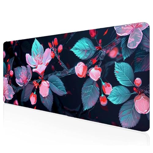 Gaming Mauspad XXL 800x300x3mm Rosa Mousepad Groß Vernähte Kanten Schreibtischunterlage Blume Wasserdicht Anti-Rutsch Gummibasis Keyboard Pad for Home Desk Office Deko,Geschenke Y-6 Gaming Mauspad XXL 800x300x3mm Rosa Mousepad Groß Vernähte Kanten Schreibtischunterlage Blume Wasserdicht Anti-Rutsch Gummibasis Keyboard Pad for Home Desk Office Deko,Geschenke Y-6 von Mefooge