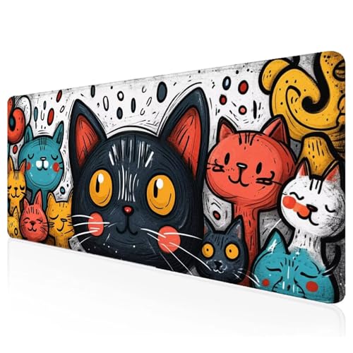 Gaming Mauspad XXL 800x300x3mm Schwarz Mousepad Groß Vernähte Kanten Schreibtischunterlage Kat Wasserdicht Anti-Rutsch Gummibasis Keyboard Pad for Home Desk Office Deko,Geschenke Z-14 Gaming Mauspad XXL 800x300x3mm Schwarz Mousepad Groß Vernähte Kanten Schreibtischunterlage Kat Wasserdicht Anti-Rutsch Gummibasis Keyboard Pad for Home Desk Office Deko,Geschenke Z-14 von Mefooge