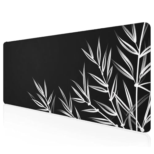 Gaming Mauspad XXL 900x300x3mm Schwarz Mousepad Groß Vernähte Kanten Schreibtischunterlage Blatt Wasserdicht Anti-Rutsch Gummibasis Keyboard Pad for Home Desk Office Deko,Geschenke F-82 von Mefooge