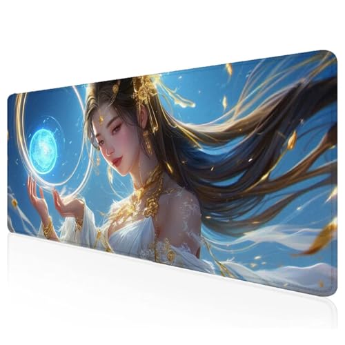 Gaming Mauspad XXL 900x600x3mm Gelb Mousepad Groß Vernähte Kanten Schreibtischunterlage Mädchen Wasserdicht Anti-Rutsch Gummibasis Keyboard Pad for Home Desk Office Deko,Geschenke L-87 Gaming Mauspad XXL 900x600x3mm Gelb Mousepad Groß Vernähte Kanten Schreibtischunterlage Mädchen Wasserdicht Anti-Rutsch Gummibasis Keyboard Pad for Home Desk Office Deko,Geschenke L-87 von Mefooge