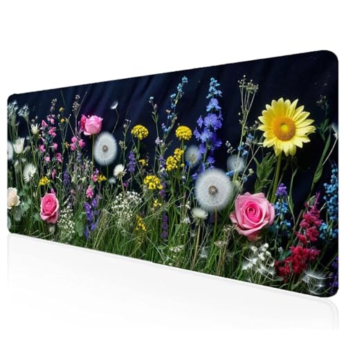 Gelb Mousepad XXL 800x400x3mm Gaming Mauspad Blume Schreibtischunterlage mit Vernähte Kanten Wasserdicht Anti-Rutsch Groß Erweiterter Keyboard Pad für Home Office Computerzubehör L-7 Gelb Mousepad XXL 800x400x3mm Gaming Mauspad Blume Schreibtischunterlage mit Vernähte Kanten Wasserdicht Anti-Rutsch Groß Erweiterter Keyboard Pad für Home Office Computerzubehör L-7 von Mefooge