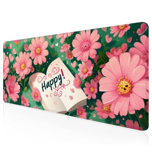 Rosa Mousepad XXL 1000x500x3mm Gaming Mauspad Blume Schreibtischunterlage mit Vernähte Kanten Wasserdicht Anti-Rutsch Groß Erweiterter Keyboard Pad für Home Office Computerzubehör L-49 Rosa Mousepad XXL 1000x500x3mm Gaming Mauspad Blume Schreibtischunterlage mit Vernähte Kanten Wasserdicht Anti-Rutsch Groß Erweiterter Keyboard Pad für Home Office Computerzubehör L-49 von Mefooge
