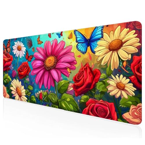 Rot Mousepad XXL 700x400x3mm Gaming Mauspad Rose Schreibtischunterlage mit Vernähte Kanten Wasserdicht Anti-Rutsch Groß Erweiterter Keyboard Pad für Home Office Computerzubehör Y-77 Rot Mousepad XXL 700x400x3mm Gaming Mauspad Rose Schreibtischunterlage mit Vernähte Kanten Wasserdicht Anti-Rutsch Groß Erweiterter Keyboard Pad für Home Office Computerzubehör Y-77 von Mefooge