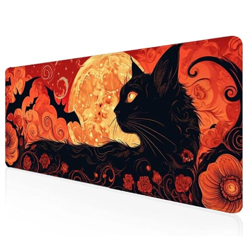 Schwarz Mousepad XXL 1000x500x3mm Gaming Mauspad Kat Schreibtischunterlage mit Vernähte Kanten Wasserdicht Anti-Rutsch Groß Erweiterter Keyboard Pad für Home Office Computerzubehör L-65 Schwarz Mousepad XXL 1000x500x3mm Gaming Mauspad Kat Schreibtischunterlage mit Vernähte Kanten Wasserdicht Anti-Rutsch Groß Erweiterter Keyboard Pad für Home Office Computerzubehör L-65 von Mefooge