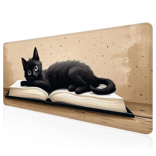 Schwarz Mousepad XXL 900x400x3mm Gaming Mauspad Kat Schreibtischunterlage mit Vernähte Kanten Wasserdicht Anti-Rutsch Groß Erweiterter Keyboard Pad für Home Office Computerzubehör L-44 Schwarz Mousepad XXL 900x400x3mm Gaming Mauspad Kat Schreibtischunterlage mit Vernähte Kanten Wasserdicht Anti-Rutsch Groß Erweiterter Keyboard Pad für Home Office Computerzubehör L-44 von Mefooge