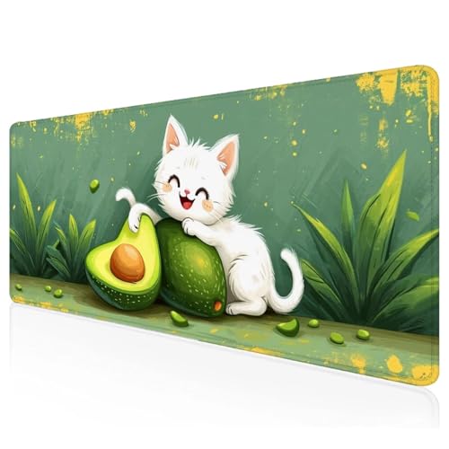 Weiß Mousepad XXL 900x400x3mm Gaming Mauspad Kat Schreibtischunterlage mit Vernähte Kanten Wasserdicht Anti-Rutsch Groß Erweiterter Keyboard Pad für Home Office Computerzubehör Y-79 Weiß Mousepad XXL 900x400x3mm Gaming Mauspad Kat Schreibtischunterlage mit Vernähte Kanten Wasserdicht Anti-Rutsch Groß Erweiterter Keyboard Pad für Home Office Computerzubehör Y-79 von Mefooge
