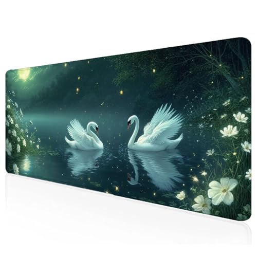 Weiß Mousepad XXL 900x400x3mm Gaming Mauspad Schwan Schreibtischunterlage mit Vernähte Kanten Wasserdicht Anti-Rutsch Groß Erweiterter Keyboard Pad für Home Office Computerzubehör Z-42 Weiß Mousepad XXL 900x400x3mm Gaming Mauspad Schwan Schreibtischunterlage mit Vernähte Kanten Wasserdicht Anti-Rutsch Groß Erweiterter Keyboard Pad für Home Office Computerzubehör Z-42 von Mefooge