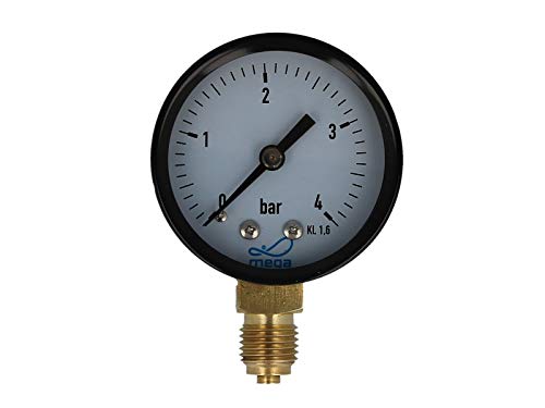 MEGA Druckmanometer 0-4 bar - 1/4 Zoll Anschluss nach Unten Radial Ø 50 mm MEGA Druckmanometer 0-4 bar - 1/4 Zoll Anschluss nach Unten Radial Ø 50 mm von Mega Group
