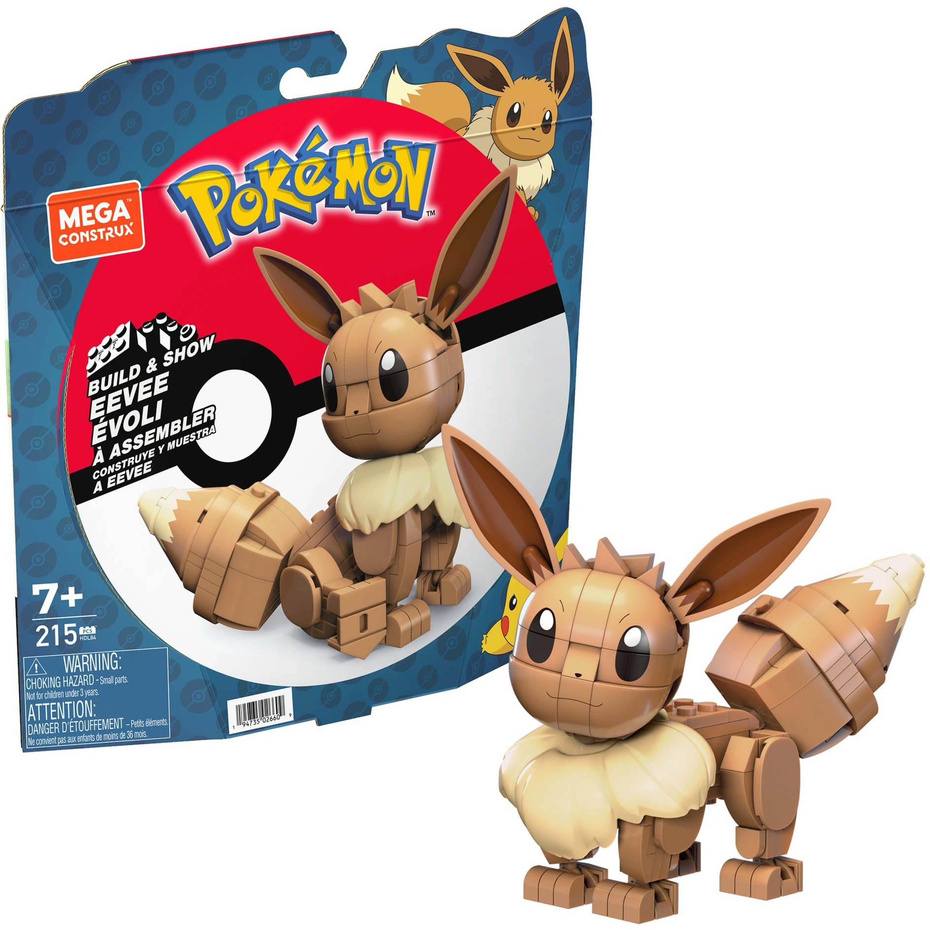 Pokémon Build & Show Eevee, Konstruktionsspielzeug von Mega