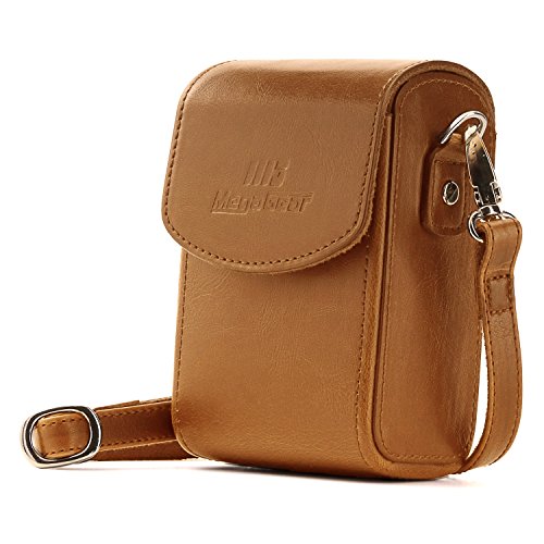 MegaGear Canon PowerShot SX740 HS, SX730 HS Leder Kameratasche mit Trageriemen - Hellbraun MegaGear Canon PowerShot SX740 HS, SX730 HS Leder Kameratasche mit Trageriemen - Hellbraun von MegaGear