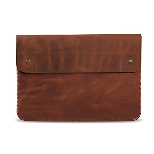 MegaGear Genuine Leather MacBook Bag 13.3 Inch - Light Brown von MegaGear