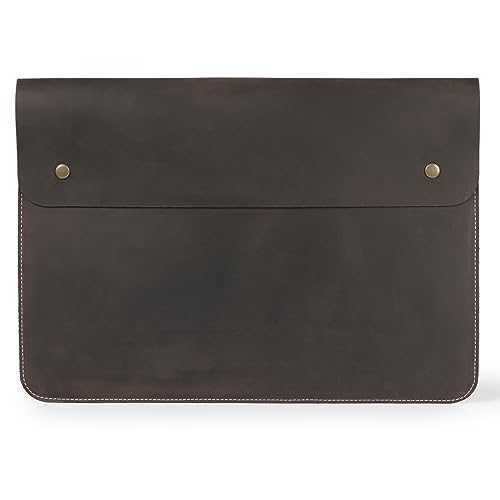 MegaGear Genuine Leather MacBook Bag for 15 & 16 Inch - Chestnut von MegaGear