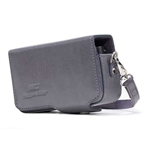 MegaGear MG1209 Sony Cyber-shot DSC-HX99, DSC-HX95, DSC-HX90V, DSC-HX80, DSC-WX500 Leder Kameratasche mit Trageriemen - Grau von MegaGear