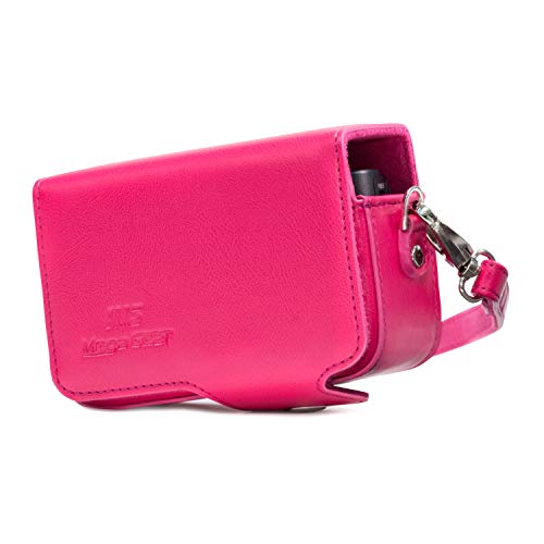 MegaGear MG1210 Sony Cyber-shot DSC-HX99, DSC-HX95, DSC-HX90V, DSC-HX80, DSC-WX500 Leder Kameratasche mit Trageriemen - Rosa von MegaGear