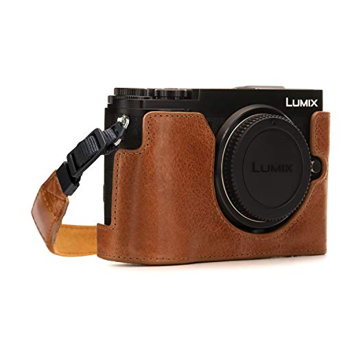 MegaGear MG1443 Panasonic Lumix DC-GX9 Ever Ready Echtleder Kamera-Halbtasche mit Trageriemen - Hellbraun MegaGear MG1443 Panasonic Lumix DC-GX9 Ever Ready Echtleder Kamera-Halbtasche mit Trageriemen - Hellbraun von MegaGear