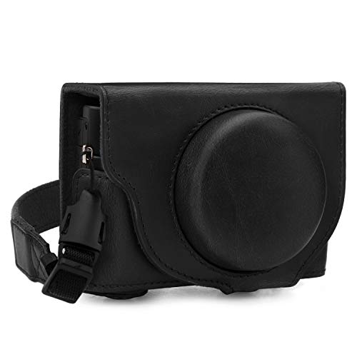 MegaGear MG1730 Ever Ready Leder Kameratasche mit Trageriemen kompatibel mit Sony Cyber-Shot DSC-RX100 VII - Schwarz MegaGear MG1730 Ever Ready Leder Kameratasche mit Trageriemen kompatibel mit Sony Cyber-Shot DSC-RX100 VII - Schwarz von MegaGear