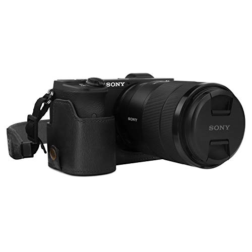 MegaGear MG1807 Ever Ready Kameratasche aus Leder, für Sony Alpha A6600, Schwarz von MegaGear