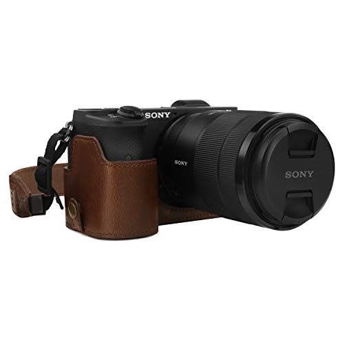 MegaGear MG1808 Ever Ready Kameratasche aus Leder, für Sony Alpha A6600, Dunkelbraun von MegaGear