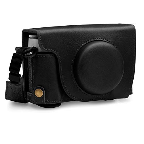 MegaGear MG1892 Ever Ready Kameratasche aus Echtleder, kompatibel mit Fujifilm X100V, Schwarz von MegaGear
