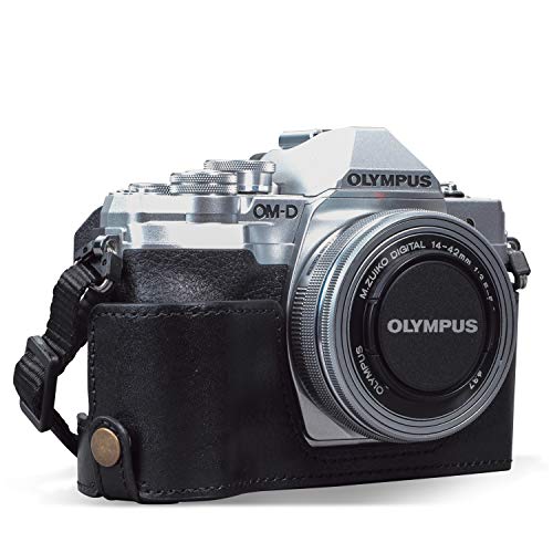 MegaGear MG1934 Ever Ready Echtleder Kamera-Halbtasche mit Trageriemen kompatibel mit Olympus OM-D E-M10 Mark IV - Schwarz MegaGear MG1934 Ever Ready Echtleder Kamera-Halbtasche mit Trageriemen kompatibel mit Olympus OM-D E-M10 Mark IV - Schwarz von MegaGear