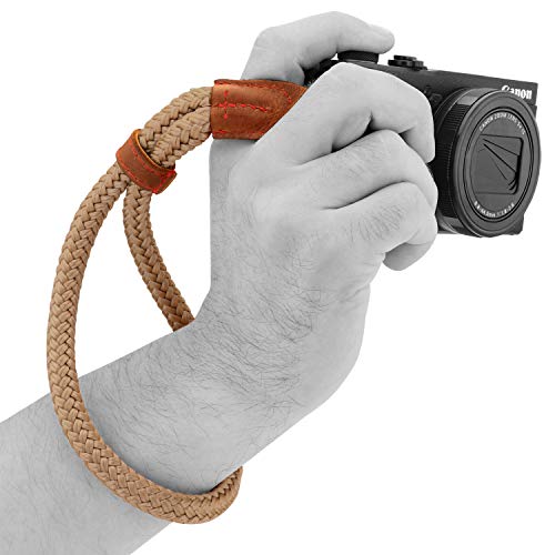 MegaGear MG942 Baumwollkamera Handgelenkschlaufe Komfortpolsterung, Sicherheit für alle Kamera |Klein 23cm/9inc| (Braun), von MegaGear