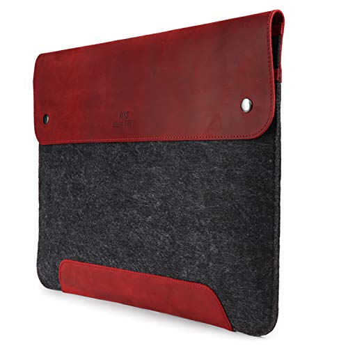 MegaGear MacBook-Tasche aus echtem Leder und Fleece,Laptop-Hülle für MacBook Pro und MacBook Air,14 Zoll,13 Zoll (M2,M2 Pro,M2 Max,M1), 13,3 Zoll, iPad Pro 12,9 Zoll, Modelle 2020,2021,2022 und 2023 von MegaGear