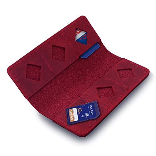 MegaGear SD-Kartenhalter, Leder, Rot von MegaGear