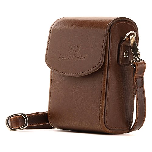 MegaGear Sony Cyber-shot DSC-RX100 VI, DSC-RX100 V, DSC-RX100 IV, DSC-RX100 III Leder Kameratasche mit Trageriemen -Dunkelbraun von MegaGear
