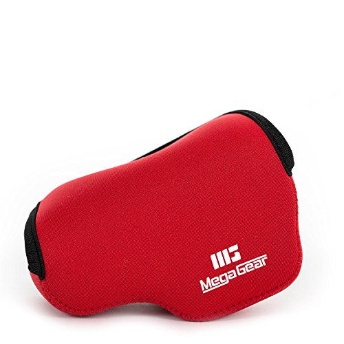 MegaGear ''ultraleichte'' Neopren Kameratasche - Schutzhülle für Spiegelreflexkamera Canon PowerShot G1 X Mark II - mit Karabiner für einfaches Tragen (Rot) von MegaGear