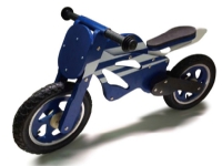 Laufendes Motorrad aus Holz mit echten Lufträdern, Blau von MegaLeg