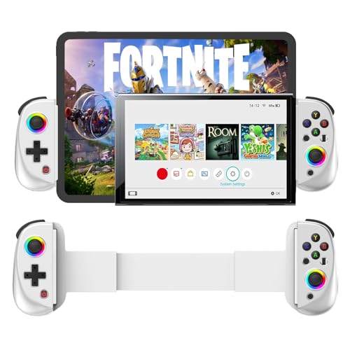 Megadream Gamecontroller für iOS/Android, iPad Pro 13 Zoll, Telefon Tablet, Wireless Bluetooth Gamepad für PC, Switch, Xbox, PS4 (schwarz) (weiß, D8) von Megadream