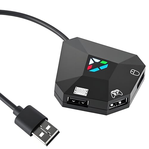 Megadream Keyboard and Mouse Converter for NS-Switch, USB Switch Wahlschalter, Keyboard and Mouse Adapter for PS4 / PS3 / Xbox ONE / 360 Console Series Converter, 1 Type-C & 3 Micro-USB Megadream Keyboard and Mouse Converter for NS-Switch, USB Switch Wahlschalter, Keyboard and Mouse Adapter for PS4 / PS3 / Xbox ONE / 360 Console Series Converter, 1 Type-C & 3 Micro-USB von Megadream