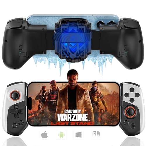 Megadream Mobile Game Controller für iPhone/iOS/Android/Switch/PC mit RGB-Lüfter/Turbo/Back Key/Vibration, kabelloser Gamepad Joystick für iPhone 15/14/13/Galaxy 24/23/22/One Plus/Call of Duty/Genshin Megadream Mobile Game Controller für iPhone/iOS/Android/Switch/PC mit RGB-Lüfter/Turbo/Back Key/Vibration, kabelloser Gamepad Joystick für iPhone 15/14/13/Galaxy 24/23/22/One Plus/Call of Duty/Genshin von Megadream