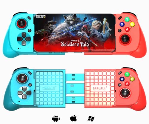 Megadream Phone Controllrt für iPhone Android mit CASE Unterstützung, Hall Trigger, Turbo,MFi Wireless Bluetooth Gamepad Joystick für Xbox Game Pass/Google Stadia/Call of Duty Mobile (Rot+Blau) Megadream Phone Controllrt für iPhone Android mit CASE Unterstützung, Hall Trigger, Turbo,MFi Wireless Bluetooth Gamepad Joystick für Xbox Game Pass/Google Stadia/Call of Duty Mobile (Rot+Blau) von Megadream