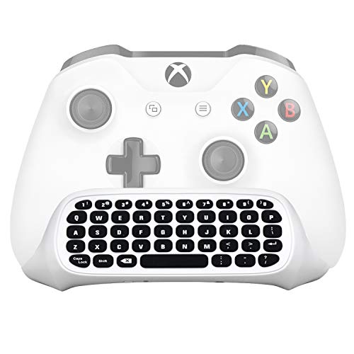 Megadream Xbox One Wireless Chatpad Tastatur mit 3,5 mm Klinkenstecker für Microsoft Xbox One und Xbox One Slim Controller, PC, 2,4 G USB-Empfänger und Ladekabel im Lieferumfang enthalten, Weiß von Megadream