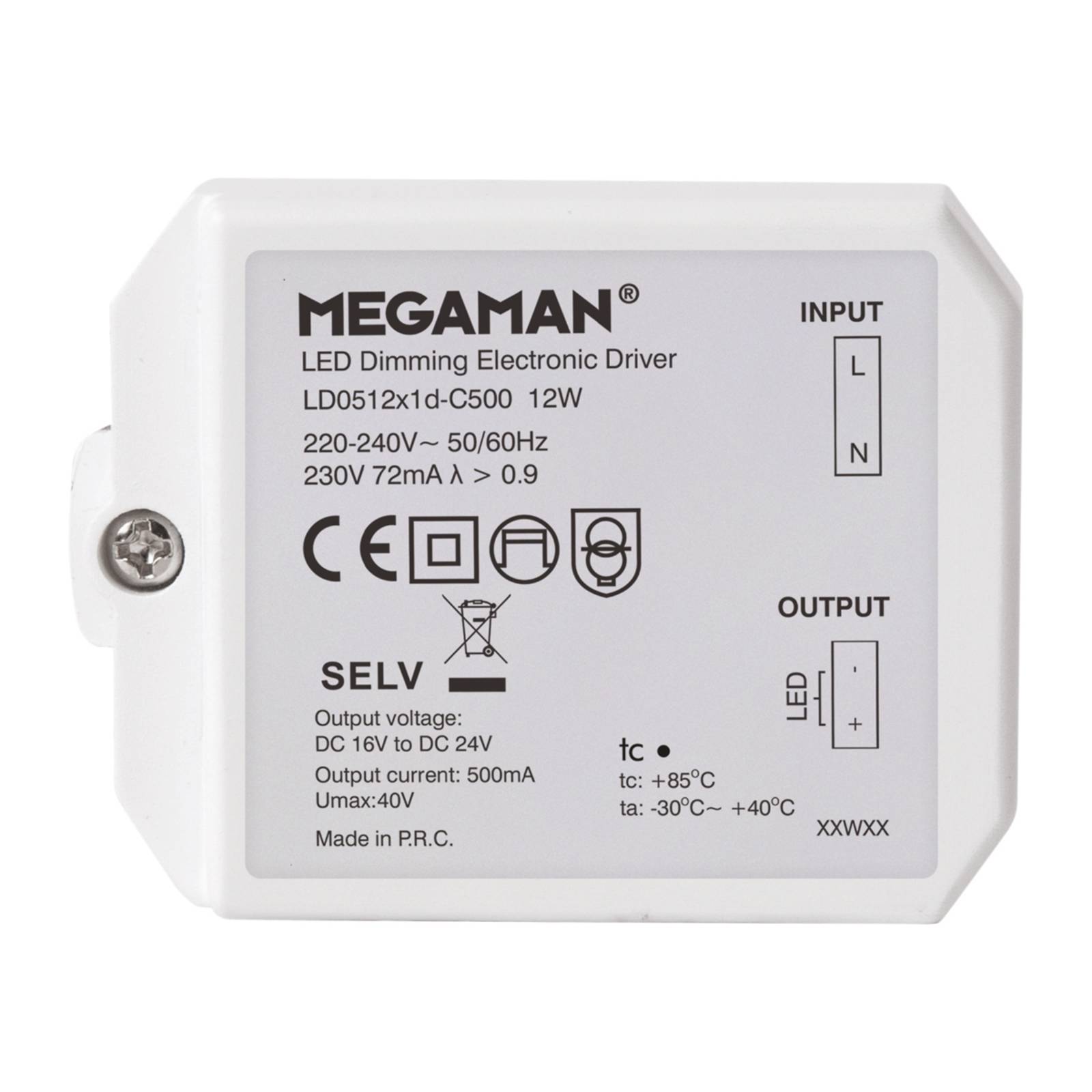 LED-Treiber für Rico HR, dimmbar U-DIM, 12 W von Megaman