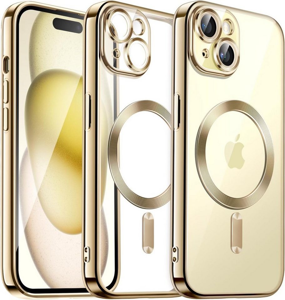 Megaphonic Handyhülle für iPhone 14 (6,1) MagSafe Case Magnet Hülle Schutz Tasche iPhone 14 (6,1), Integrierten Kamera-Schutzglas von Megaphonic