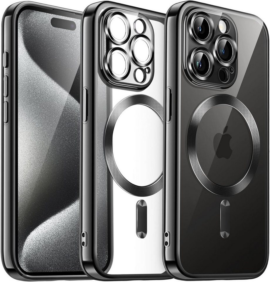 Megaphonic Handyhülle iPhone 15 Pro (6,1) Magnet Case Original Farbe MagSafe Hülle Schutz Case, mit integrierten Kamera-Schutzglas von Megaphonic