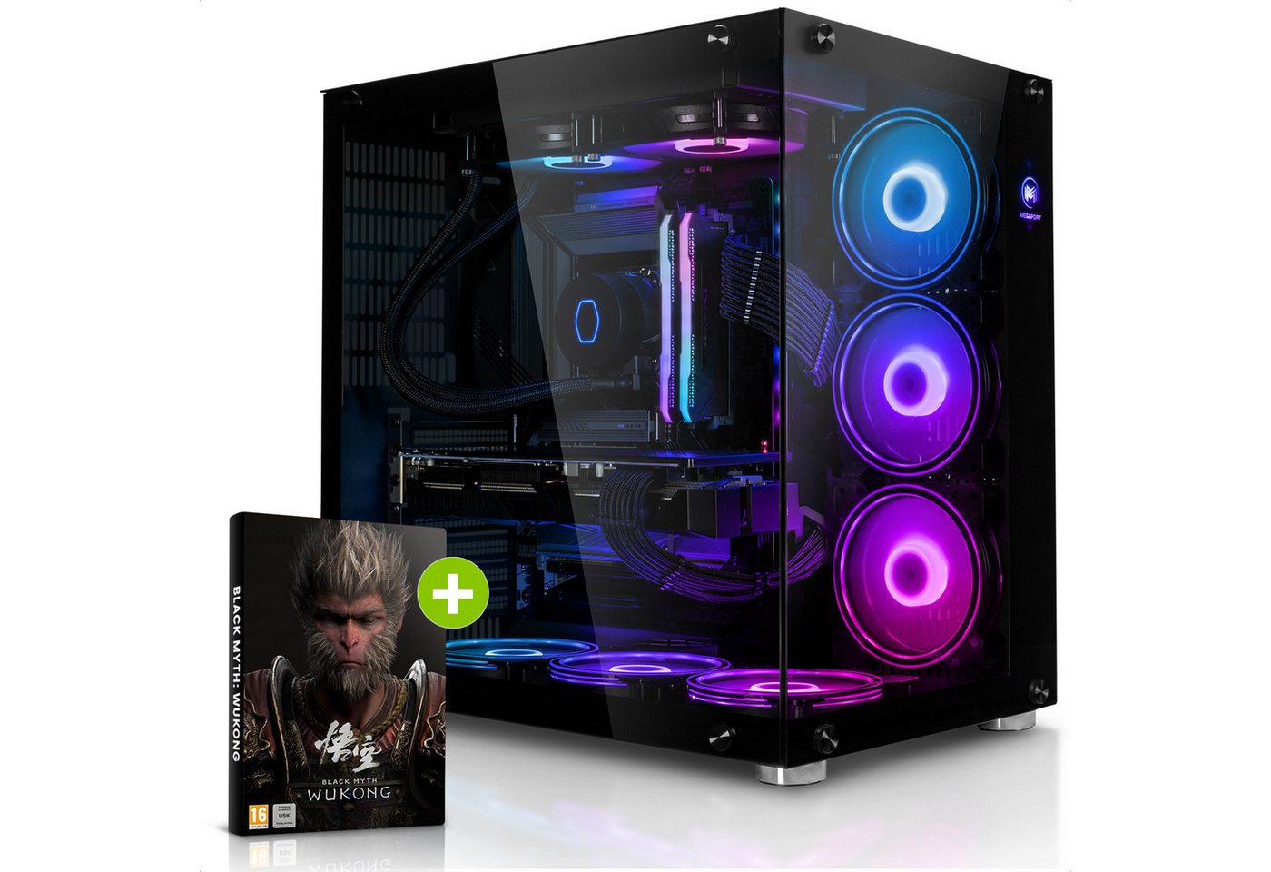 Megaport Gaming-PC (AMD Ryzen 7 5800X, GeForce RTX 4070 Ti, 32 GB RAM, 1000 GB SSD, Wasserkühlung, Windows 11, WLAN) von Megaport