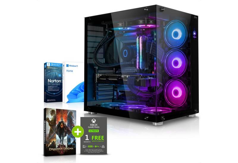 Megaport Gaming-PC (Intel Core i5-14600KF 14x3.50GHz, Nvidia GeForce RTX 4060Ti 16GB, 32 GB RAM, 1000 GB SSD, Wasserkühlung, Windows 11, WLAN) von Megaport