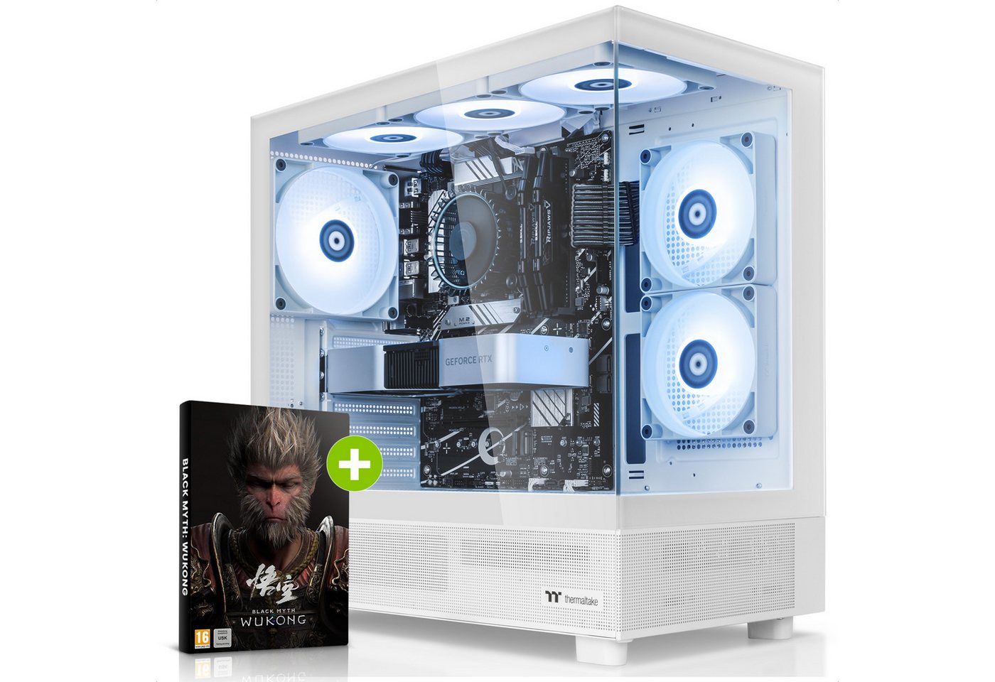 Megaport Gaming-PC (Intel Core i7-14700F 20x2,10 GHz 14700F, GeForce RTX 4070 Super 12GB, 32 GB RAM, 1000 GB SSD, Luftkühlung, Windows 11, WLAN) von Megaport