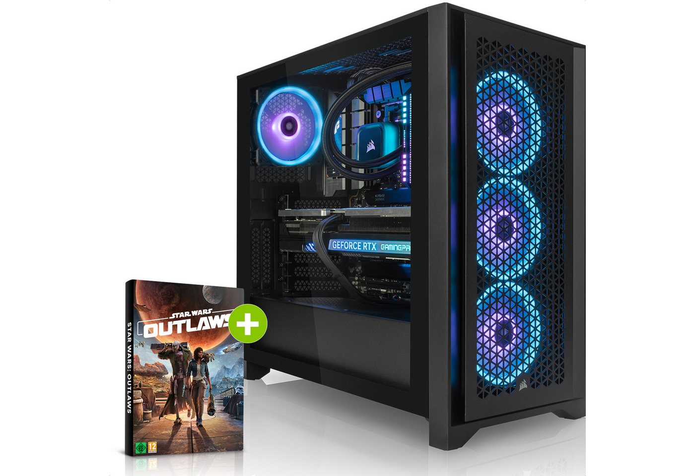 Megaport Gaming-PC (Intel Core i7 14700K, GeForce RTX 4070 Super 12GB, 32 GB RAM, 2000 GB SSD, Wasserkühlung, Windows 11, WLAN) von Megaport