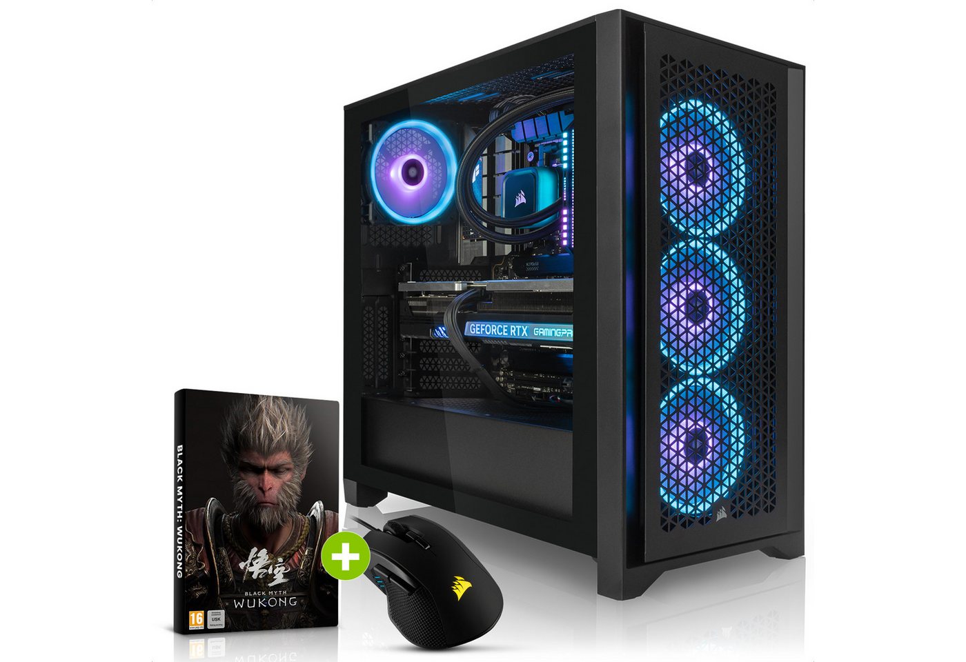 Megaport Gaming-PC (Intel Core i9 14900K, GeForce RTX 4090 24GB, 64 GB RAM, 2000 GB SSD, Wasserkühlung, Windows 11, WLAN) von Megaport