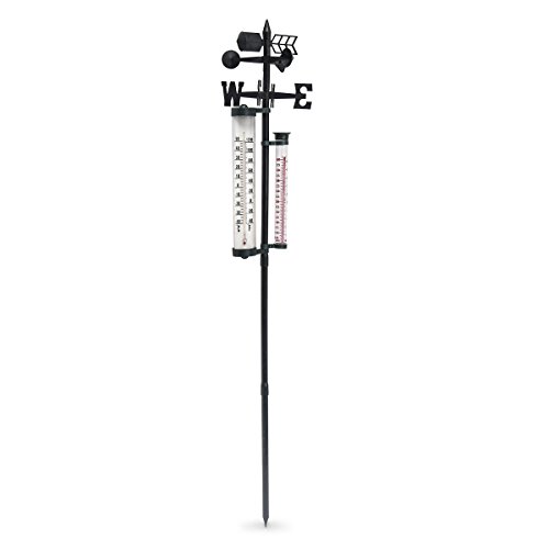 Megaprom 150cm Garten Wetterstation mit Regenmesser, Thermometer, Niederschlagsmesser, Windrichtungsanzeige, Gartendeko - mit Erdspieß Megaprom 150cm Garten Wetterstation mit Regenmesser, Thermometer, Niederschlagsmesser, Windrichtungsanzeige, Gartendeko - mit Erdspieß von Megaprom