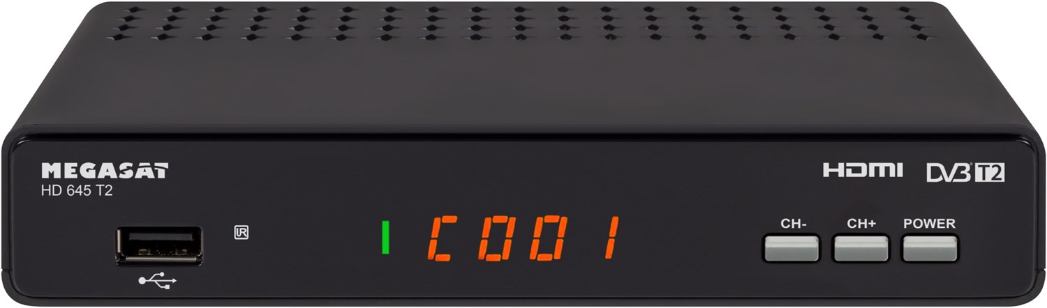 HD 645 T2 DVB-T2 HD Receiver schwarz HD 645 T2 DVB-T2 HD Receiver schwarz von Megasat