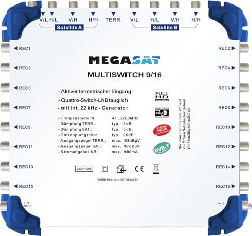 MEGASAT Profiline Multischalter MULTISCHALTER916 von Megasat